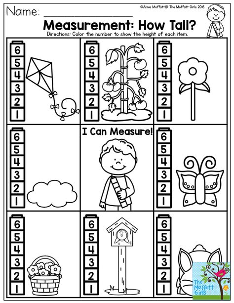 Kindergarten Measurement Activities, Kindergarten Measurement, Measurement Kindergarten, Worksheets For Preschoolers, Measurement Worksheets, Measurement Activities, Worksheets Kindergarten, Worksheet For Kids, Math Measurement