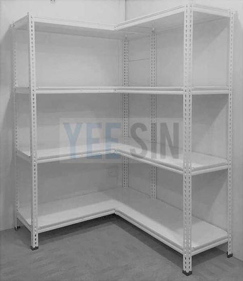 Storage Racks Ideas Shelves, Racks Design Display For Shop, Store Rack Design, Storage Racks Metal Shelving Units, Small Store Room Ideas, Rack Design For Shop, Metal Racks Storage Ideas, Storeroom Ideas, Types Of Storage