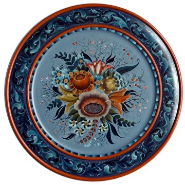 Vladres Style plate by Jan Norsetter, Oil, 20 x 20 x 1 Rosemaling Pattern, Tole Decorative Paintings, Norwegian Rosemaling, Painted Plates, Tole Painting, Plein Air Paintings, Small Paintings, Whimsical Art, Art Paint