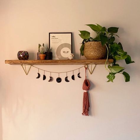 Nilou on Instagram: “Beautiful photo from one of my lovely customers 💓I love how gorgeous and magical this moon phases garland look on her wall 😍🌙✨” Moon Phase Garland, Moon Garland, Moon Phases, Look On, Beautiful Photo, Floating Shelves, That Look, Moon, I Love