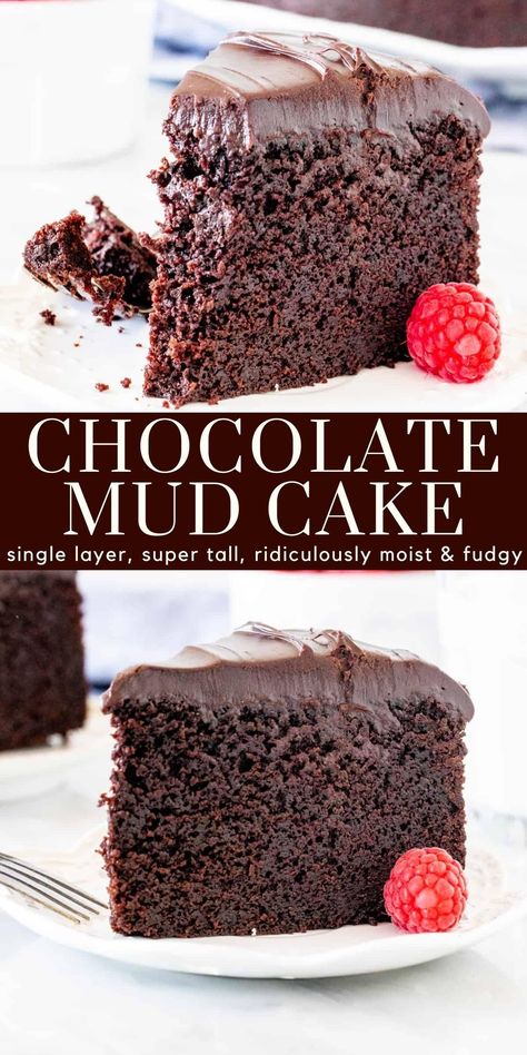 Australian Mud Cake, Australian Chocolate, Chocolate Mud Cake Recipe, Mud Cake Recipe, Classic Chocolate Cake Recipe, Mud Cake Recipes, Chocolate Cake Recipe Moist, Chocolate Mud Cake, Homemade Recipes Dessert