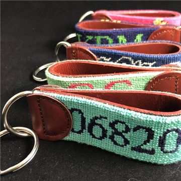 Needlepoint Key Fob Finishing Key Fob Pattern, Needlepoint Key Fob, Needlepoint Finishing, Leather Shops, Key Fob, Cool Gifts, Hand Stitching, Needlepoint, Needlework