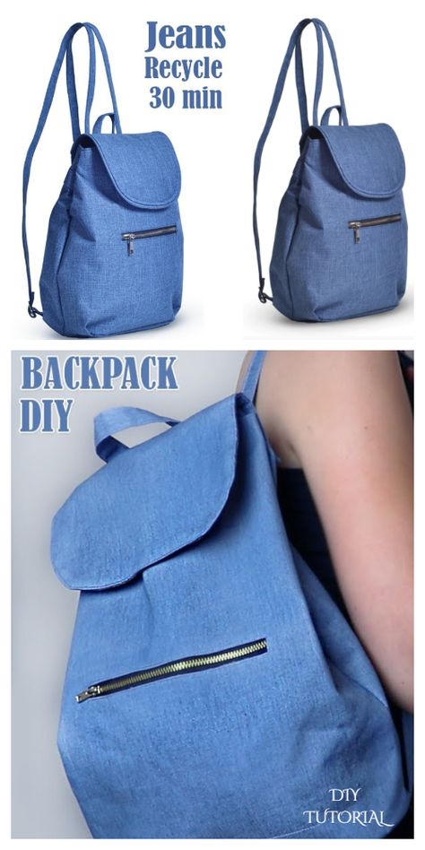 DIY Jean Backpack Free Sewing Patterns | Fabric Art DIY Backpack Sewing Pattern, Diy Backpack Pattern, Fabric Art Diy, Jean Diy, Mochila Jeans, Backpack Pattern Sewing, Backpack Sewing, Denim Bag Patterns, Jean Backpack