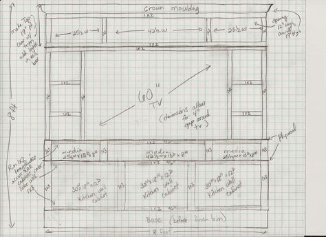 Downright Simple: DIY TV Built In / Wall Unit Tv Built In Wall, Tv Built In Wall Unit, Diy Wall Unit, Built In Tv Cabinet, Built In Tv Wall Unit, Built In Tv, Built In Wall Units, Tv Built In, Wall Unit Designs