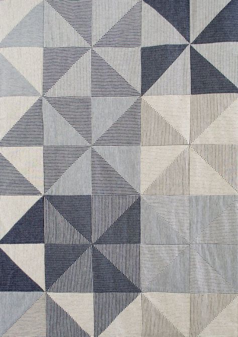 Denim Pinwheel Quilt | Purl Soho Black And White Quilt, Neutral Quilt, Purl Bee, Quilt Modernen, Pinwheel Quilt, Denim Quilt, Triangle Quilt, Patchwork Quilting, White Quilt