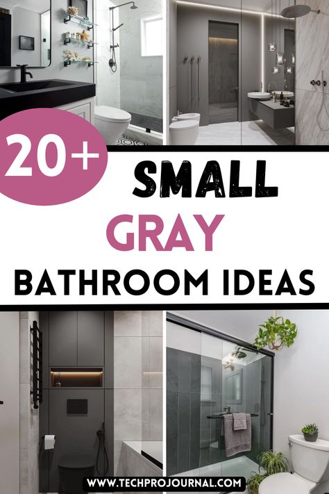 Don’t know how to style a small gray bathroom? These ideas bring elegance and functionality to small bathrooms with shades of gray that make everything feel sleek and modern. Perfect for a stylish, calming retreat. Bathroom With Grey Cabinets, Small Gray Bathroom Ideas, Small Gray Bathroom, Small Grey Bathroom Ideas, Small Grey Bathroom, Gray Bathroom Ideas, Grey Bathroom Ideas, White Shower Tile, Small Grey Bathrooms