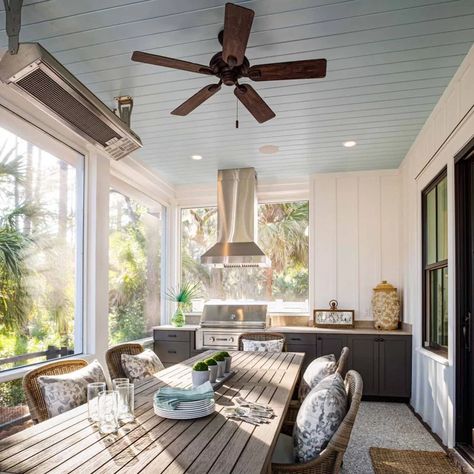 Porch Heater, Porch Grill, Groove Ceiling, Back Porch Designs, Canadian Geese, Screened Porch Designs, Tongue And Groove Ceiling, Porch Remodel, Palmetto Bluff