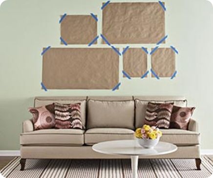 Easy way to hang pictures. Take scrap paper the size of your pictures (with nail spots marked in pencil) and hang on the wall with painters tape. Adjust until 'perfect'. Nail on the nail marks, remove paper, and hang your pictures. Room Photo, What's Your Style, Picture Hanging, Scrap Paper, Tried And True, Hanging Pictures, Paper Template, Home Hacks, Household Hacks