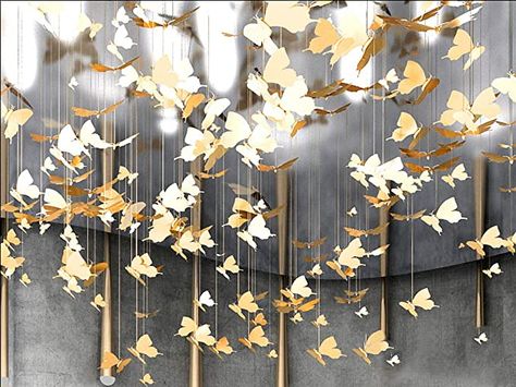 Amazon.com: Creative DIY Flying Bird Decorative Hanging Ornaments for Ceiling Light Kindergarten Shopping Mall Home Window Decoration (10, Gold Butterfly) : Home & Kitchen Diy Flying Bird, Flower Party Themes, 3d Butterfly Wall Decor, Butterfly Party Decorations, Kindergarten Decorations, Spring Party Decorations, Christmas Balls Decorations, Easter Tree Decorations, Home Window