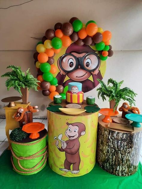 Curious George Party Decorations, Curious George Birthday Party Ideas 2nd, Curious George Birthday Party Ideas 1st, 2 Year Birthday Theme Boy, 30th Birthday Background, Curious George Birthday Party Ideas, Star Backdrop, Curious George Birthday Party, Monkey Birthday Parties