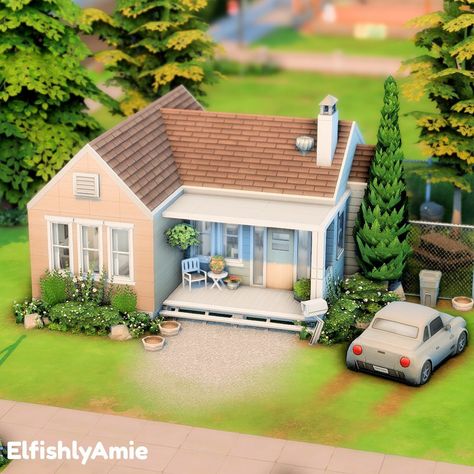 Tiny Sims Houses, Tiny Sims 4 House Layout, Sims 4 Base Game Tiny House, Sims 4 Tiny House Cc, Sims 4 Aesthetic House Base Game, Ts4 Base Game House, Sims 4 Base Game House Ideas, Sims4 Base Game House, Sims 4 Base Game Builds