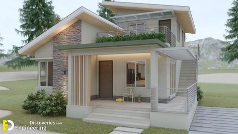 144 SQ.M. 2-Storey House Design Plans 8.30m x 13.00m With 3 Bedroom - Engineering Discoveries Tiny House Plans On Wheels, Small House Architecture, House Design Plans, Modern Bungalow House Design, 2 Storey House Design, 2 Storey House, Modern Small House Design, Small House Design Exterior, Modern Bungalow House