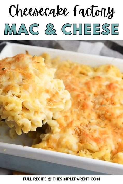 Macaroni and Cheese. With Text Reading: Copycat Cheesecake Factory Macaroni and Cheese Recipe. Great Mac And Cheese Recipes, Copycat Jim And Nicks Mac And Cheese, Kid Approved Mac And Cheese, Mac & Cheese With Cream Cheese, Macaroni And Cheese Recipes Homemade, Mac And Cheese Recipe Cream Cheese, Baked Mac And Cheese Recipe For A Crowd, Quick And Easy Homemade Mac And Cheese, Mc Cheese Recipes