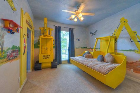 Boys Construction Room, Construction Bedroom, Boys Bedding Sets, Ideas Habitaciones, Baby Boy Bedroom, Toddler Boys Room, Construction Theme, Toddler Bedrooms