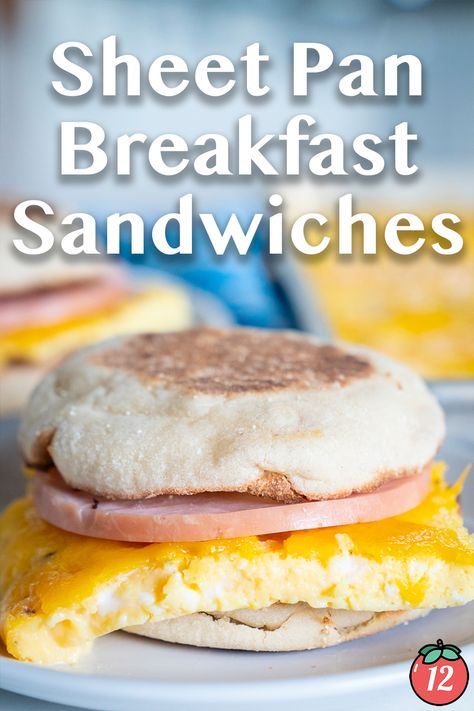 Sheet Pan Egg Breakfast Sandwiches | 12 Tomatoes Sheet Pan Scrambled Eggs For Breakfast Sandwiches, Baked Eggs For Breakfast Sandwiches, Sheet Pan Eggs For Breakfast Sandwiches, Eggs For Sandwiches, Eggs For Breakfast Sandwiches, Egg Breakfast Sandwiches, Egg Quiche Recipes, Sheet Pan Eggs, Easy Breakfast Sandwich