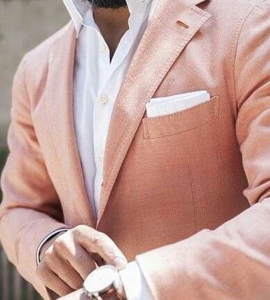 love the peach color blazer Style Gentleman, Herren Style, Mens Fashion Edgy, Well Dressed Man, Mens Fashion Blog, Sharp Dressed Man, His Style, Sport Chic, Fashion Suits