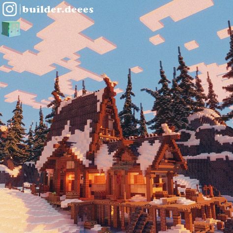 Fdeees | Vinking's Retreat - This was a collab build with @itsnateeee_ and it was so nice to work with such a talented… | Instagram Minecraft Snowy House Ideas, Minecraft Winter Mansion, Minecraft Snowy Mountain Castle, Ice Spikes Minecraft, Mystery Shack Minecraft, Minecraft Ice Spikes House, Minecraft Winter Aesthetic, Minecraft Snowy Village, Minecraft Snowy Builds