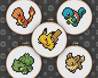 Charmander Cross Stitch Pattern, Pokemon Starter, Charmander Cross Stitch, Pikachu Cross Stitch Pattern, Pikachu Cross Stitch, Sewing Pillows Ideas, Pokemon Cross Stitch Patterns, Pokemon Cross Stitch, Xstitch Patterns