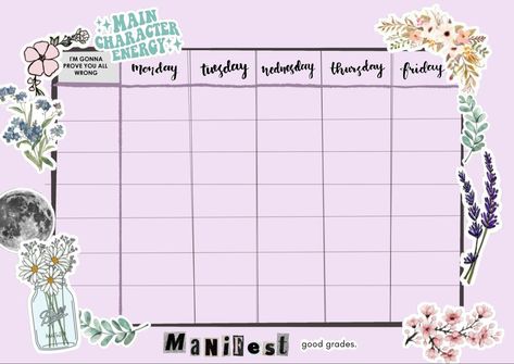 Aesthetic School Schedule Template, Schedule Templates Aesthetic Pink, School Timetable Design Aesthetic, Purple Schedule Templates, Moon Lavender, Lilac Stickers, Timetable Design, Schedule School, Pinterest Planner