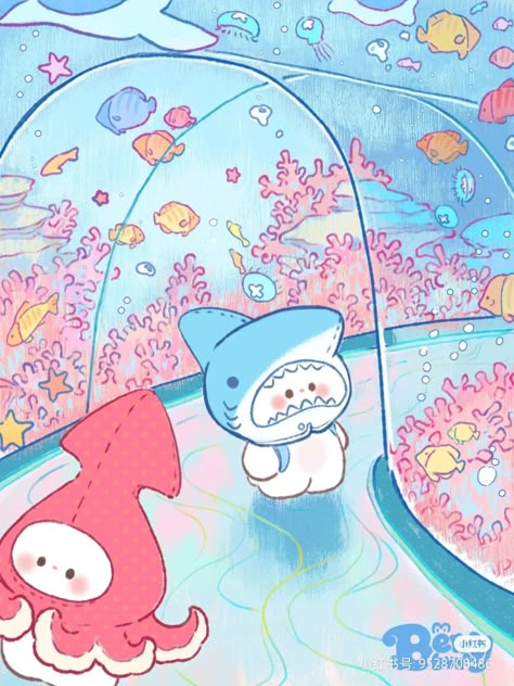 Sea Bunny Wallpaper, Pool Illustration, Beach Cleaning, Cartoon Sea Animals, Whimsical Art Journal, Njoy Obs, Cute Lockscreens, Cute Funny Cartoons, Cute Kawaii Animals