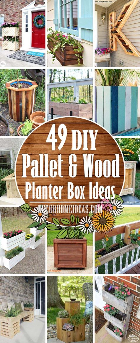 DIY Pallet And Wood Planter Box Ideas . Make your own wooden planter for flowers to spruce up your garden #diy #planter #wood #flower #pallet #decorhomeideas Large Wood Planter Boxes, Pallet Planter Diy, Planter Box Ideas, Diy Wood Planter Box, Tips For Beauty, Planter Box Designs, Diy Wooden Planters, Wooden Flower Boxes, Diy Wood Planters