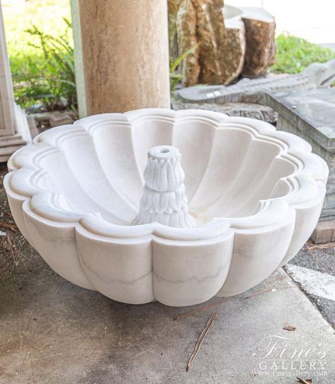 Marble | Marble Fountains | Product Page 18 | Fine's Gallery, LLC. Marble Fountain, Animals With Horns, French Limestone, Earth Tone Color, Mediterranean Style Homes, Fountain Feature, Travertine Marble, Luxury Marble, Beige Marble