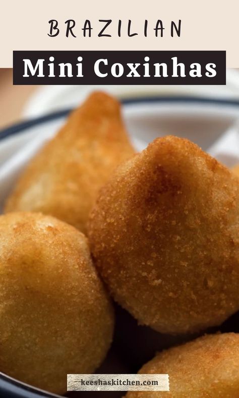 Coxinha Recipe, Healthy Latin Recipes, Brown Recipe, Portuguese Cuisine, Potato Recipes Side Dishes, Brazilian Food, Latin Food, Caribbean Recipes, Perfect Appetizers