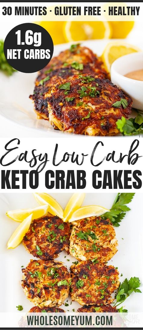 Keto Crab Cakes, Gluten Free Crab Cakes, Low Carb Crab Cakes, Crab Cakes Easy, Crab Cakes Recipe, Crab Cake Recipe, Crab Cake, Resep Diet, Low Carb Appetizers