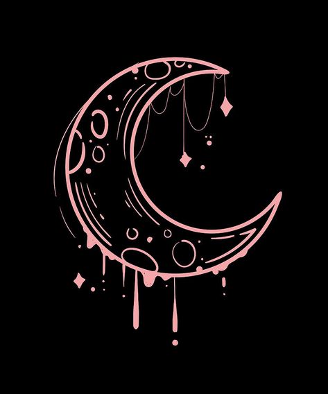 pastel goth moon🖤🎀🥀 Aesthetic Indie Drawing Ideas, Moon Lovers Aesthetic, Girly Goth Aesthetic, Pastel Goth Background, Emo Goth Aesthetic, Goth Aesthetic Wallpaper, Gothic Drawings, Lovers Aesthetic, Pastel Goth Aesthetic