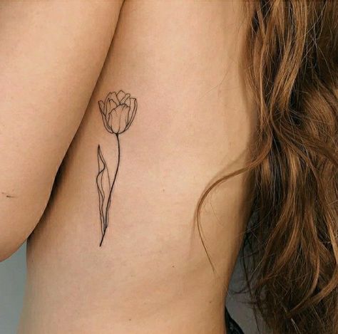 Tulip Tattoo, Ear Tattoo Ideas, Classy Tattoos, Discreet Tattoos, Dainty Tattoos, Subtle Tattoos, Elegant Tattoos, Mom Tattoos, Little Tattoos