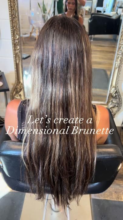 Foiliage Technique Brunette, Dimensional Highlights Brunette, Shadeseq Formula, Dimensional Balayage Brunettes, Subtle Dimensional Brunette, Brunette Dimensional Hair, Dimensional Brunette Balayage, Dimensional Highlights, Dimensional Brunette