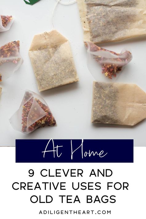 9 Clever and Creative Uses for Old Tea Bags #AtHome #athome #organization Tea Bag Crafts, Teabags For Eyes, Ruby Silvious, Diy Tea Bags, Smelly Shoes, Used Tea Bags, Tea Bag Art, Black Tea Bags, Green Tea Bags