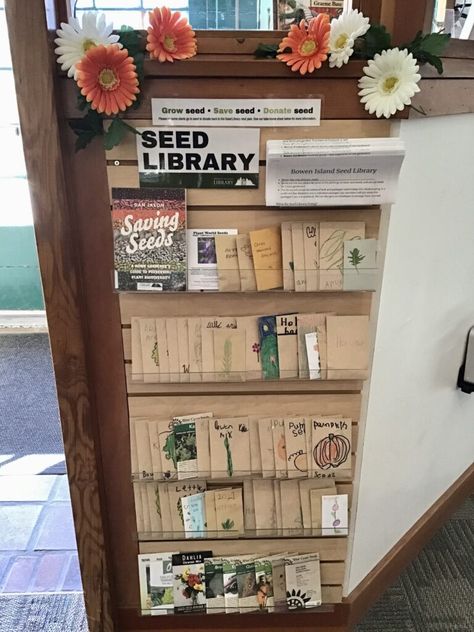 Seed Library | Bowen Island Public Library School Garden Club, Library Checkout, Seed Library, Bowen Island, Zero Waste Store, Herb Farm, Summer Reading Program, Small Envelopes, Island Food