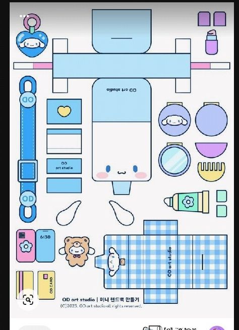 Sanrio Dollhouse Printable, Cinnamoroll Blind Bag Template, Cinnamoroll Template, Cinnamoroll Paper Doll, Hello Kitty Crafts Paper, Sanrio Paper Doll, Paper House Printable, Hello Kitty Paper, Kitty Crafts