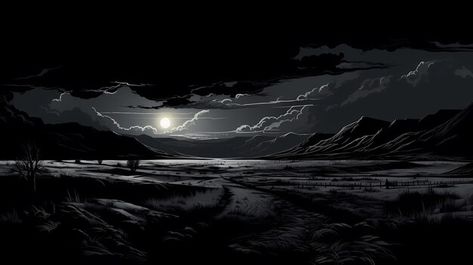 Black Landscape Wallpaper, Dark Background Landscape, 1280x720 Background, 1980x1080 Wallpaper Hd, Black Background Landscape, Black Landscape, Background Sky, Hd Wallpapers For Laptop, Dark Mountains