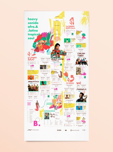 JUNGLA Afro tropical Festival on Behance Tropical Festival, Digital Collage Art, Graphic Design Infographic, Zine Design, Timeline Design, Powerpoint Presentation Design, Newspaper Design, Music Fest, Information Design