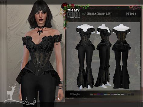 The Sims Resource - OH MY GOTH_OBSCURUM OCEANUM OUTFIT Dansimsfantasy Cc, Sims 4 Vampire, The Sims 4 Pack, Sims 4 Cc Goth, Los Sims 4 Mods, Garbage Dump, Halloween City, Vampire Clothes, Cc Sims4