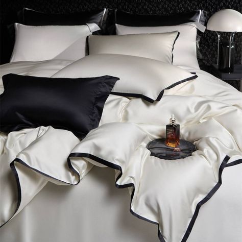 🥳Experience the epitome of luxury with our Italian haute couture 800TC ultra-fine dual-strand Tencel bedding set.This collection exudes a sophisticated Chanel-inspired elegance, perfect for infusing your summer nights with a romantic ambiance. The primary hues are carefully chosen for their clear and natural tones, breaking the monotony of solid colors and creating a serene yet elegant home atmosphere.🥳 Indulge in the ultimate comfort and style with this exquisite bedding set, designed to ele... Tencel Bedding, Romantic Ambiance, Brown Decor, Luxury Bed Sheets, Luxury Bedding Collections, Chanel Inspired, Elegant Home, Classic Decor, White Bedding