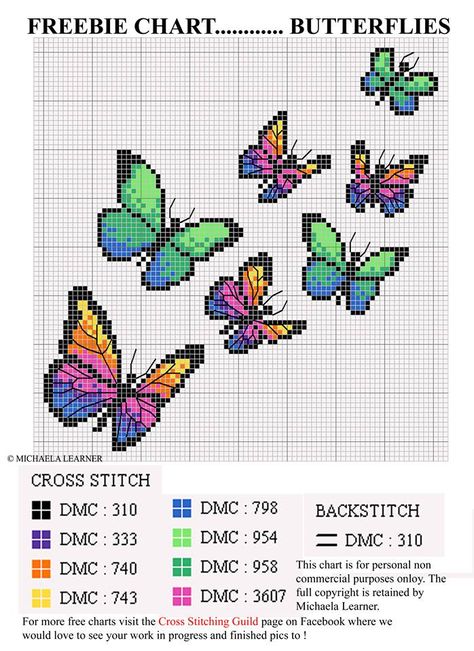 Butterfly Cross Stitch Pattern, Butterfly Cross Stitch, Pola Kristik, Cross Stitch Bookmarks, Pola Sulam, Cross Stitch Animals, Cross Stitch Patterns Free, Free Cross Stitch, Cross Stitch Flowers