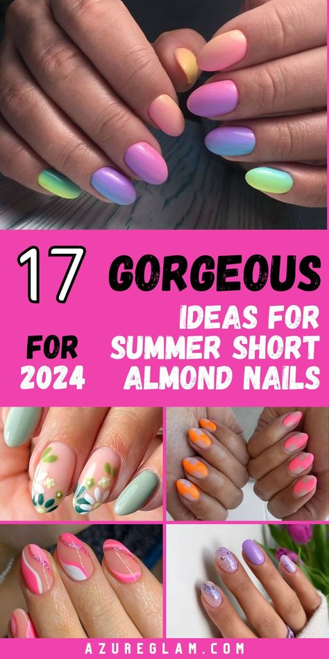 Get ready to show off your summer style with our irresistible collection of summer nails short almond blue. Whether you prefer a classic nude or a bold metallic, our short almond nail designs are sure to impress. Handcrafted with care and attention to detail, our nails offer both beauty and durability. Get ready to make a statement with our trendy summer nails. Almond Nails Designs Summer, Cute Almond Nails, Almond Nails Pink, Almond Nail Art, Nail Color Ideas, Chic Nail Art, Short Almond Nails, Fun Nail Colors, Bright Summer Nails