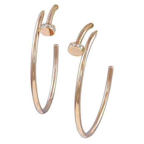 Cartier Juste Un Clou Diamond Gold Earrings Cartier Juste Un Clou, Diamond Gold Earrings, Earrings Multiple, Cartier Gold, Yellow Gold Diamond Earrings, White Gold Hoops, 18k Gold Earrings, Cartier Jewelry, 18k Gold Jewelry