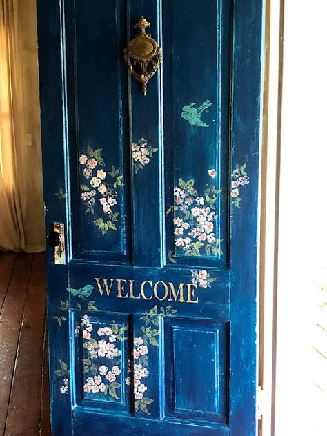 Napoleonic Blue, Homes Interior, Iron Orchid Designs, Bird On Branch, Luxury Homes Interior, Decor Fashion, Blue Door, Beautiful Doors, Painted Doors