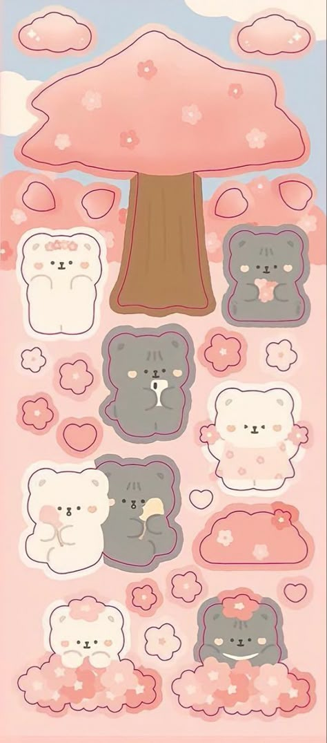 Kawaii Stickers Printable Scrapbooking, Illusbyjo Sticker, Bullet Journal Cover Ideas, Sticker Design Inspiration, Korean Stickers, Cocoppa Wallpaper, Images Kawaii, Stickers Kawaii, Soft Wallpaper