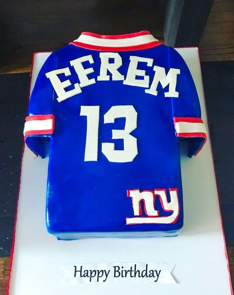 Jersey Birthday Cake, New York Giants Jersey, New York Giants, Birthday Cake, Sports Jersey, Happy Birthday, New York, Cake, Birthday