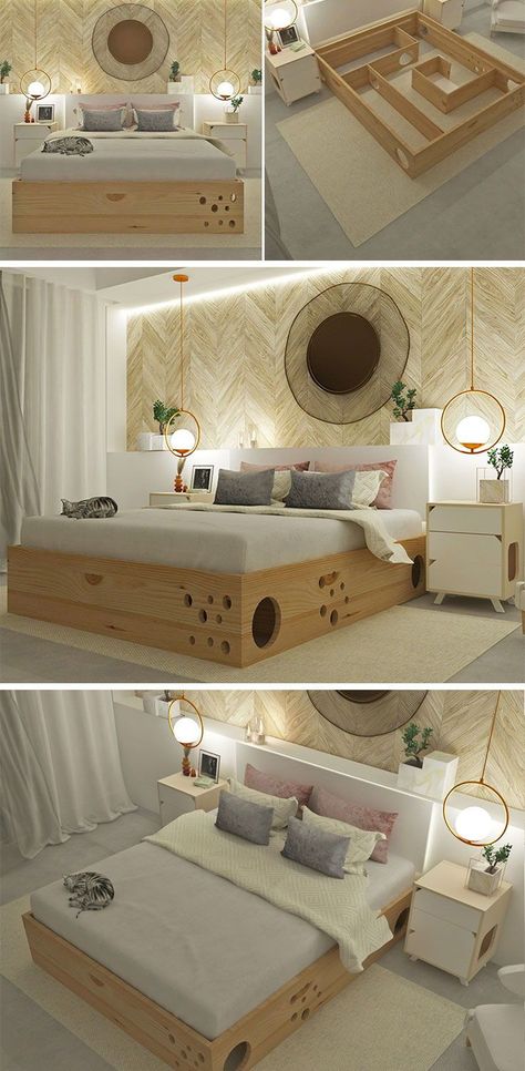 Cat Proof Bedroom, Console Tv Cat Bed, Cat Under Bed, Cat Maze Bed Frame, Headboard With Cat Bed, Dyi Bed Frame, Bed With Pet Bed Attached, Cat Bed With Sides, Dyi Beds