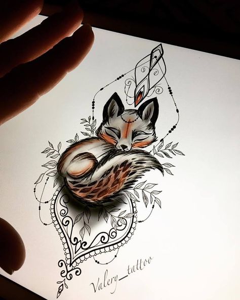 Fox Tattoo Design, Tier Tattoo, Muster Tattoos, Fox Tattoo, Tattoo Design Drawings, Creative Tattoos, Animal Tattoos, Love Tattoos, Pretty Tattoos