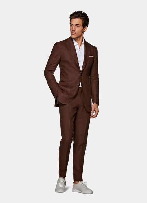 Dark Brown Suit Men Wedding, Blazer Men Wedding, Brown Blazer Men, Brown Tux, Dark Brown Suit, Best Man Suit, Italian Men Style, Mens Formal Fashion, Brown Suits For Men