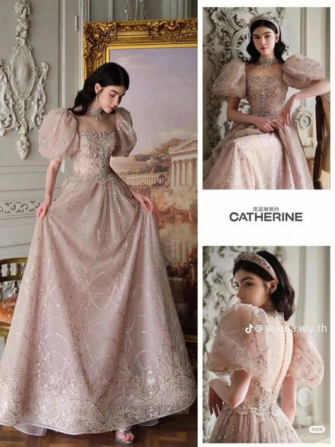 Bridgeton Inspired Dresses, Vintage Royal Dress, Royal Dress Aesthetic, Bridgeton Dresses, Bridgerton Gown, Modern Filipiniana Dress, Debut Dresses, Old Fashion Dresses, Modest Dresses Casual