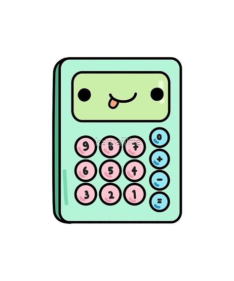 "Kawaii Calculator" by kawaiilife | Redbubble Maths Cute Drawings, Cute Calculator Icon, Calculator Drawing Ideas, Calculator Drawing, Kawaii Calculator, Doodles Kawaii, Math Cartoons, Math Drawing, App Pictures