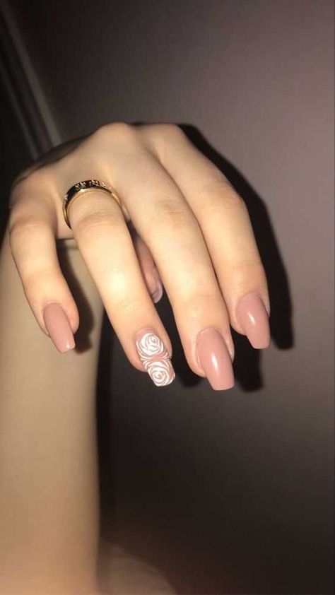 Nude Nails Extension, Nude Nail Extension Designs, Nail Extension Designs Nude Color, Nude Nail Extensions, Rose Manicure, Matte Pink Nails, Gel Nails French, Extension Nails, Nude Nail Designs